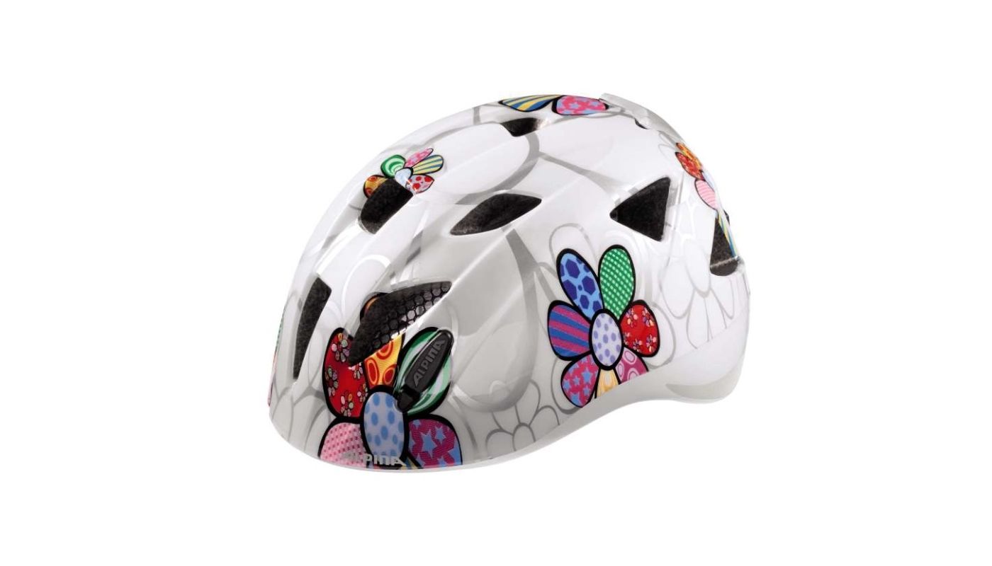 Cyklistická helma Alpina Ximo Flash White flower s blikačkou - 2