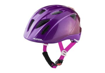 Cyklistická helma Alpina Ximo Flash Berry gloss s blikačkou - 1