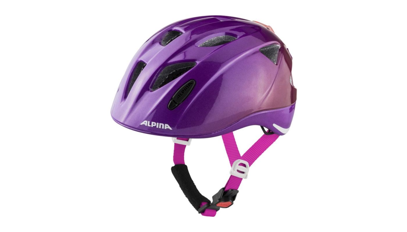 Cyklistická helma Alpina Ximo Flash Berry gloss s blikačkou - 1