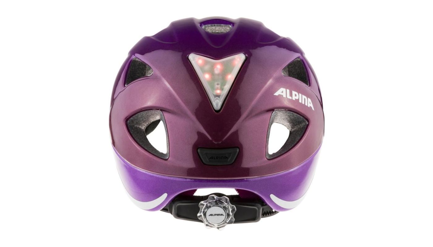Cyklistická helma Alpina Ximo Flash Berry gloss s blikačkou - 3