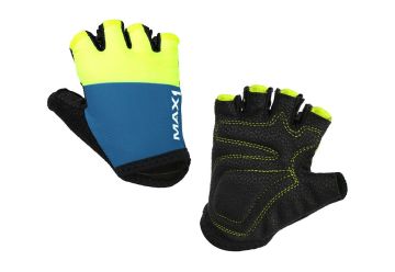 Dětské krátkoprsté rukavice MAX1 9-10 let modro/fluo žluté - 1