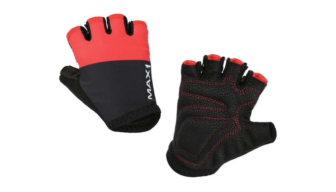 Dětské krátkoprsté rukavice MAX1 9-10 let černo/červené - 1