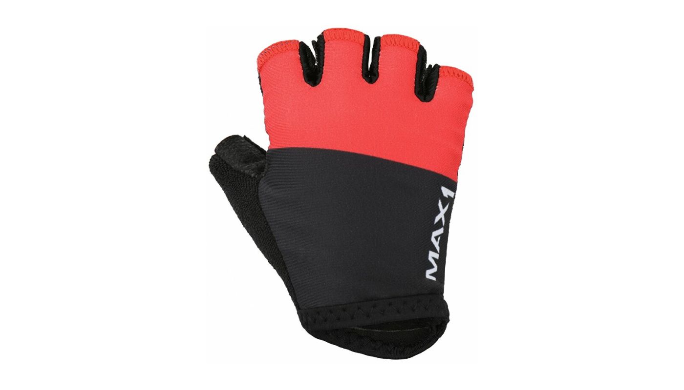 Dětské krátkoprsté rukavice MAX1 9-10 let černo/červené - 2
