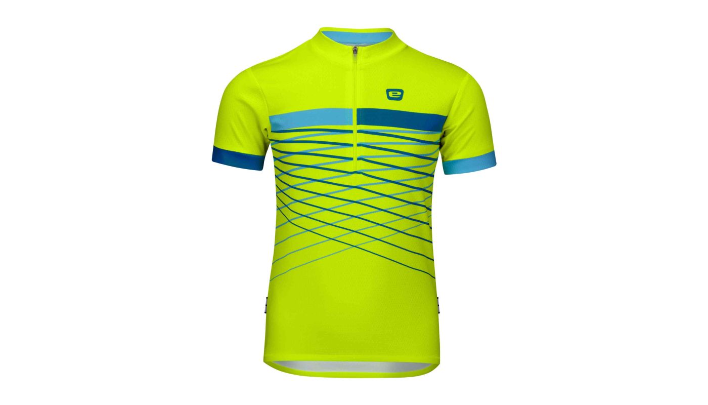 Etape – dětský dres LUCKY,žlutá fluo/modrá - 1