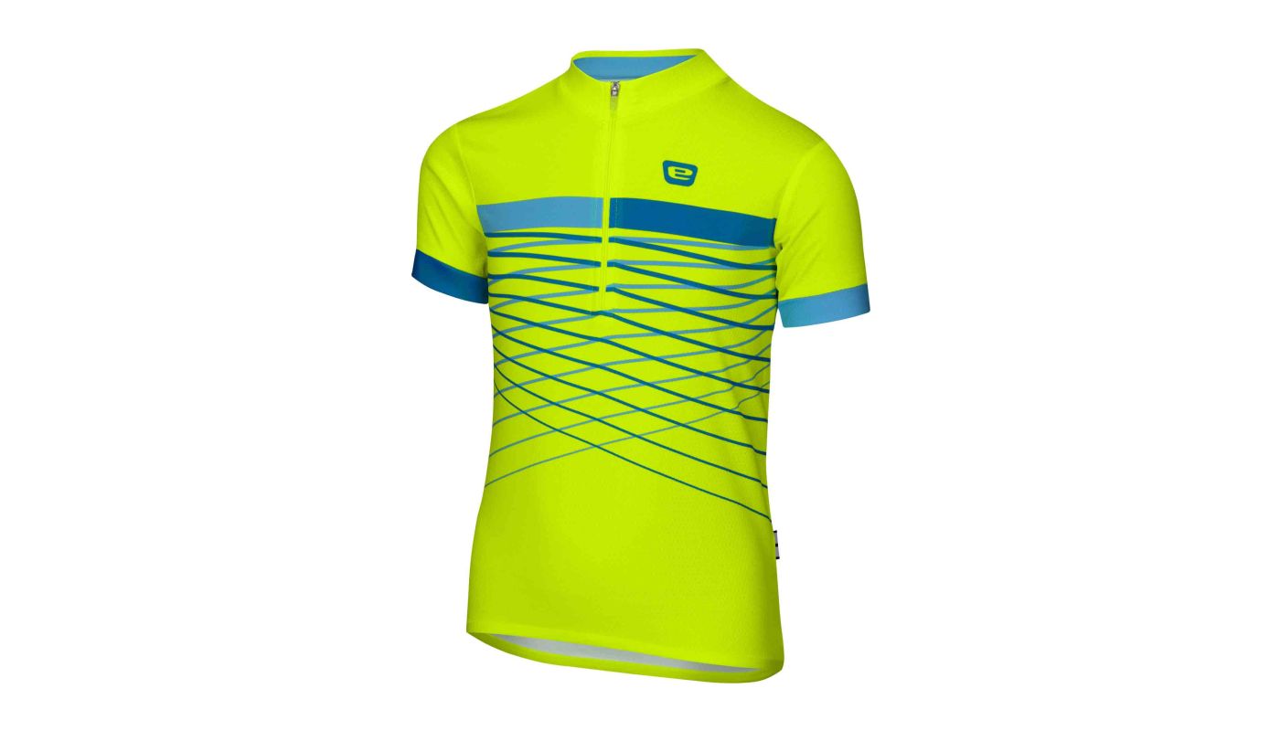Etape – dětský dres LUCKY,žlutá fluo/modrá - 2