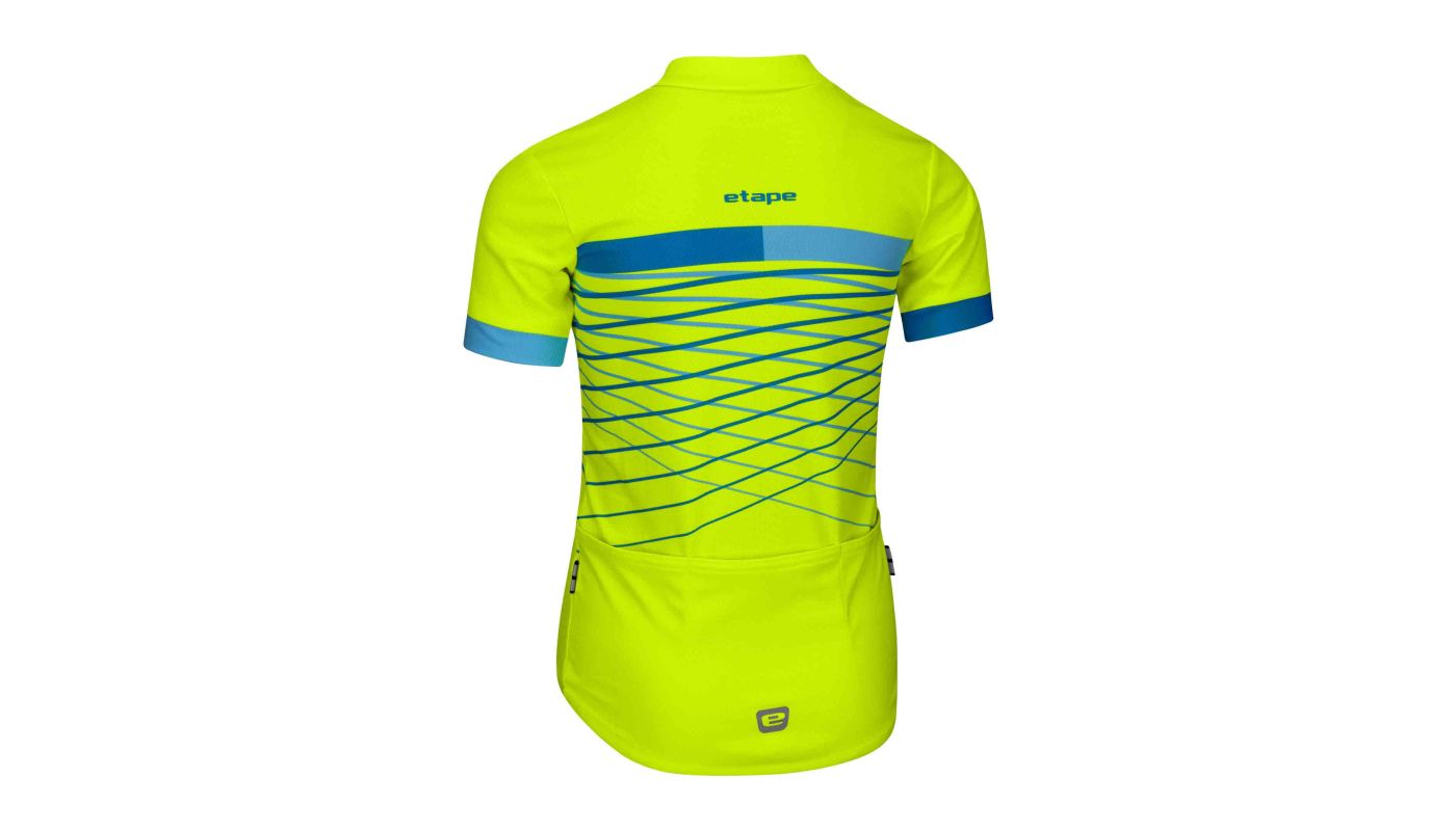 Etape – dětský dres LUCKY,žlutá fluo/modrá - 3