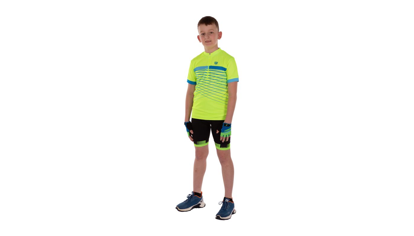 Etape – dětský dres LUCKY,žlutá fluo/modrá - 6