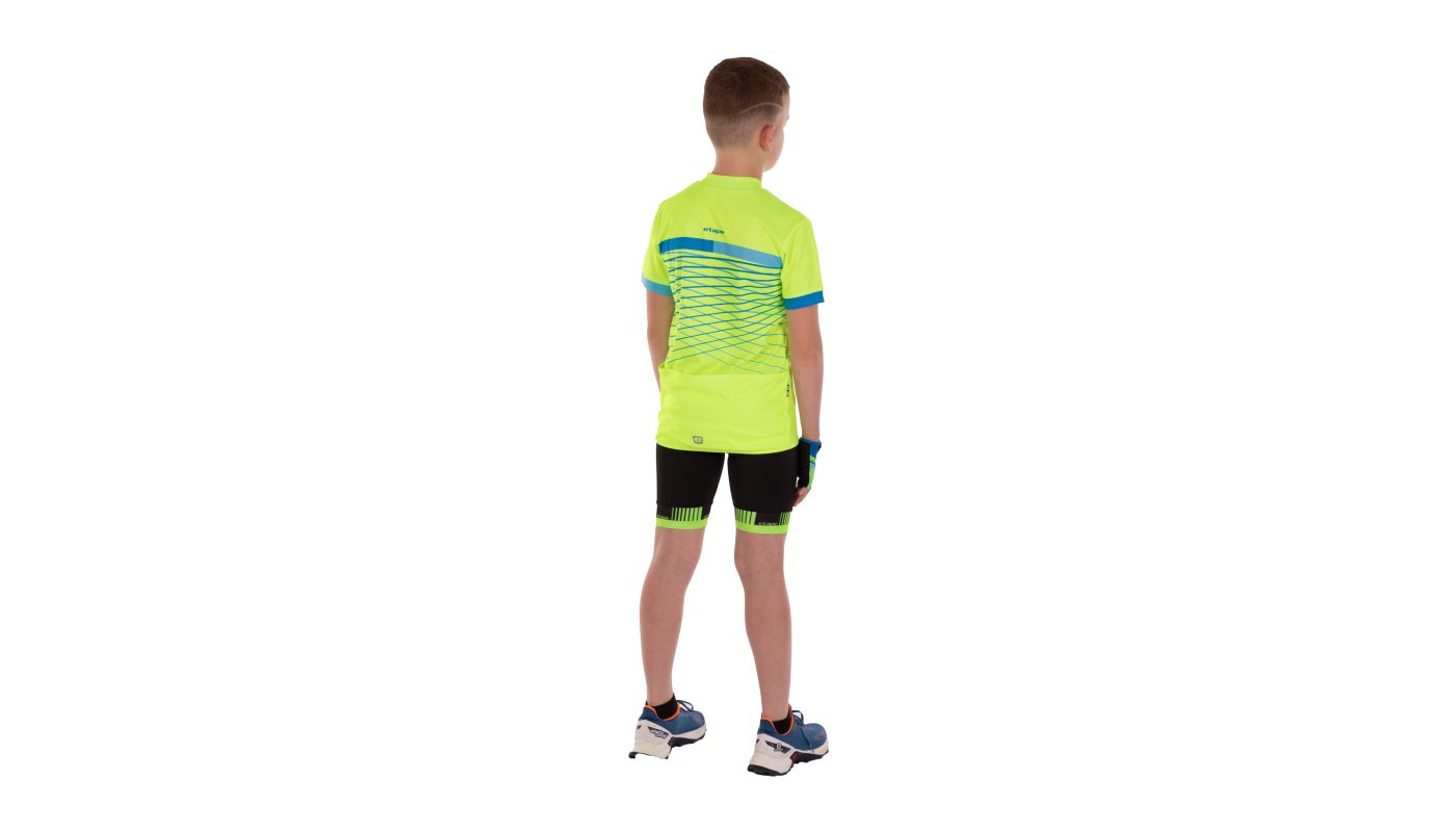 Etape – dětský dres LUCKY,žlutá fluo/modrá - 7
