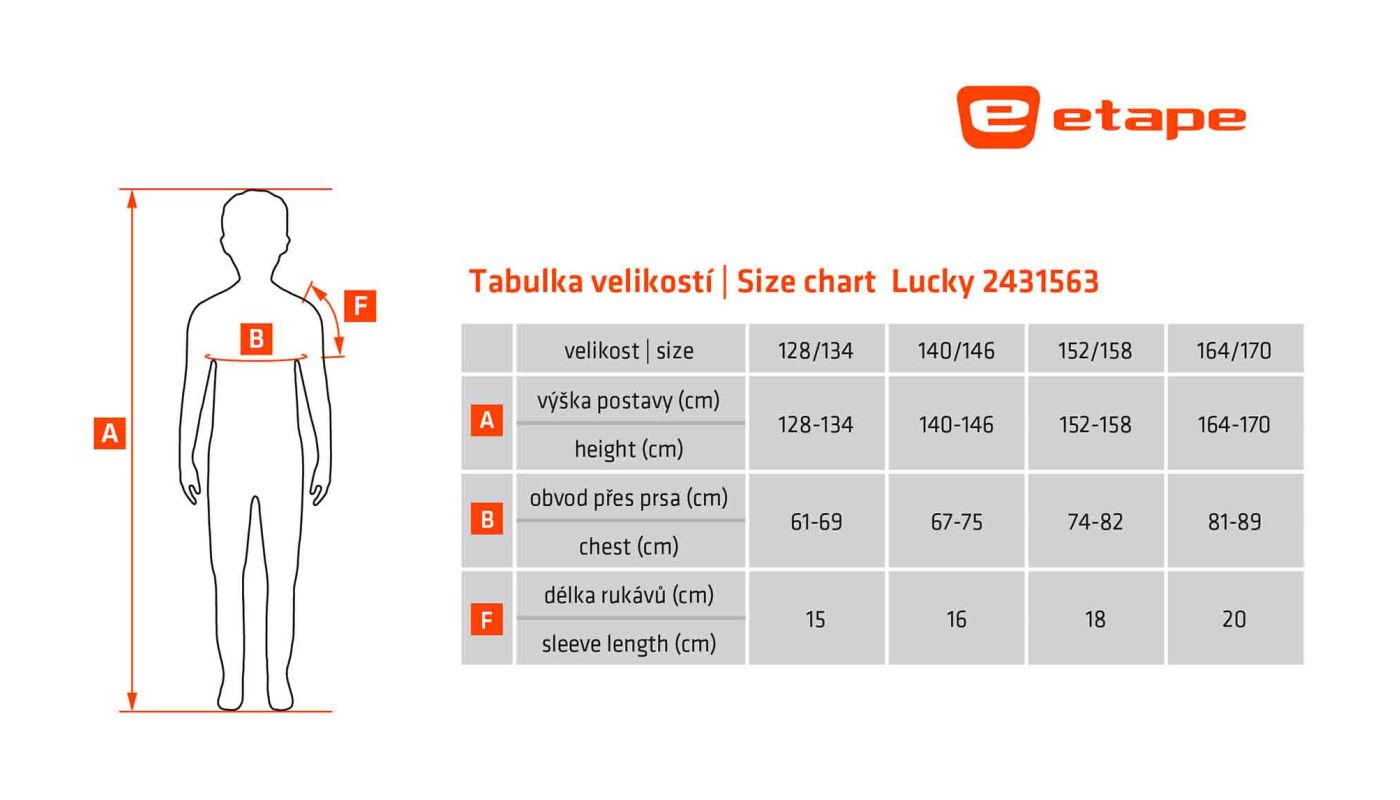 Etape – dětský dres LUCKY,žlutá fluo/modrá - 8