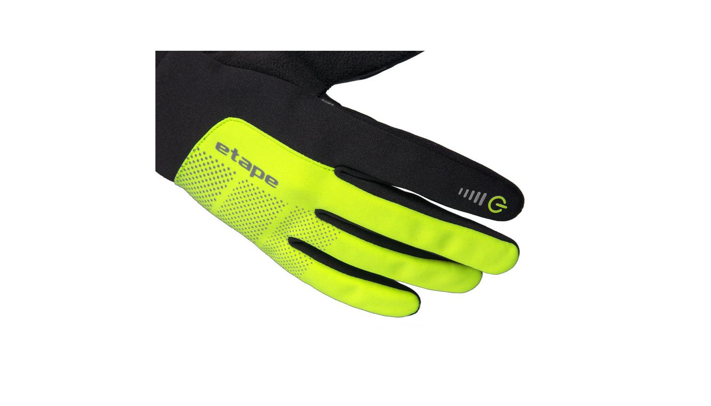 Etape - rukavice SKIN WS+, černá/žlutá fluo - 4