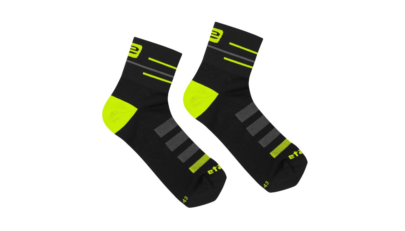 Etape - ponožky SOX, černá/žlutá fluo 40-43 - 2