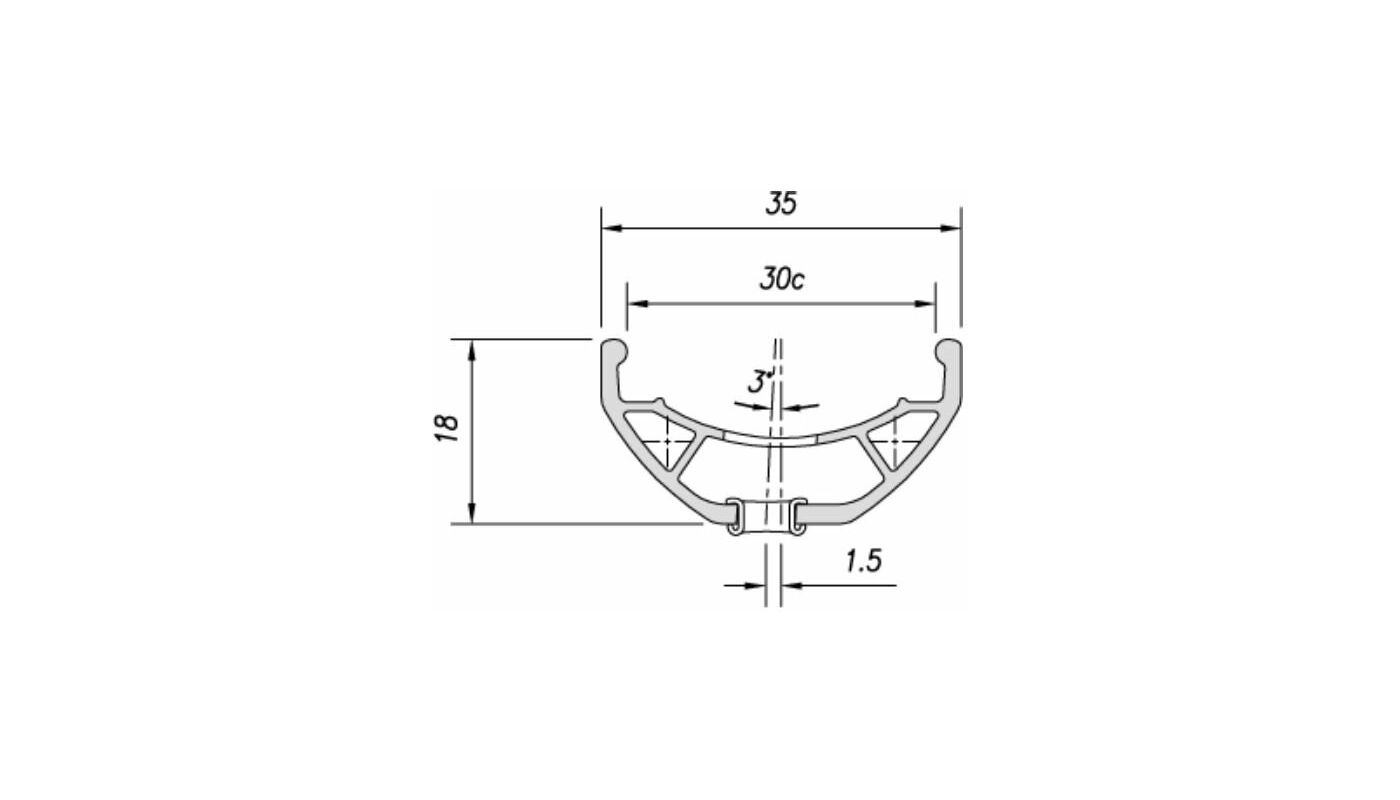 Ráfek MACH1 27,5" Trucky 30 disc 32děr/1nýt černý 584x30 - 3