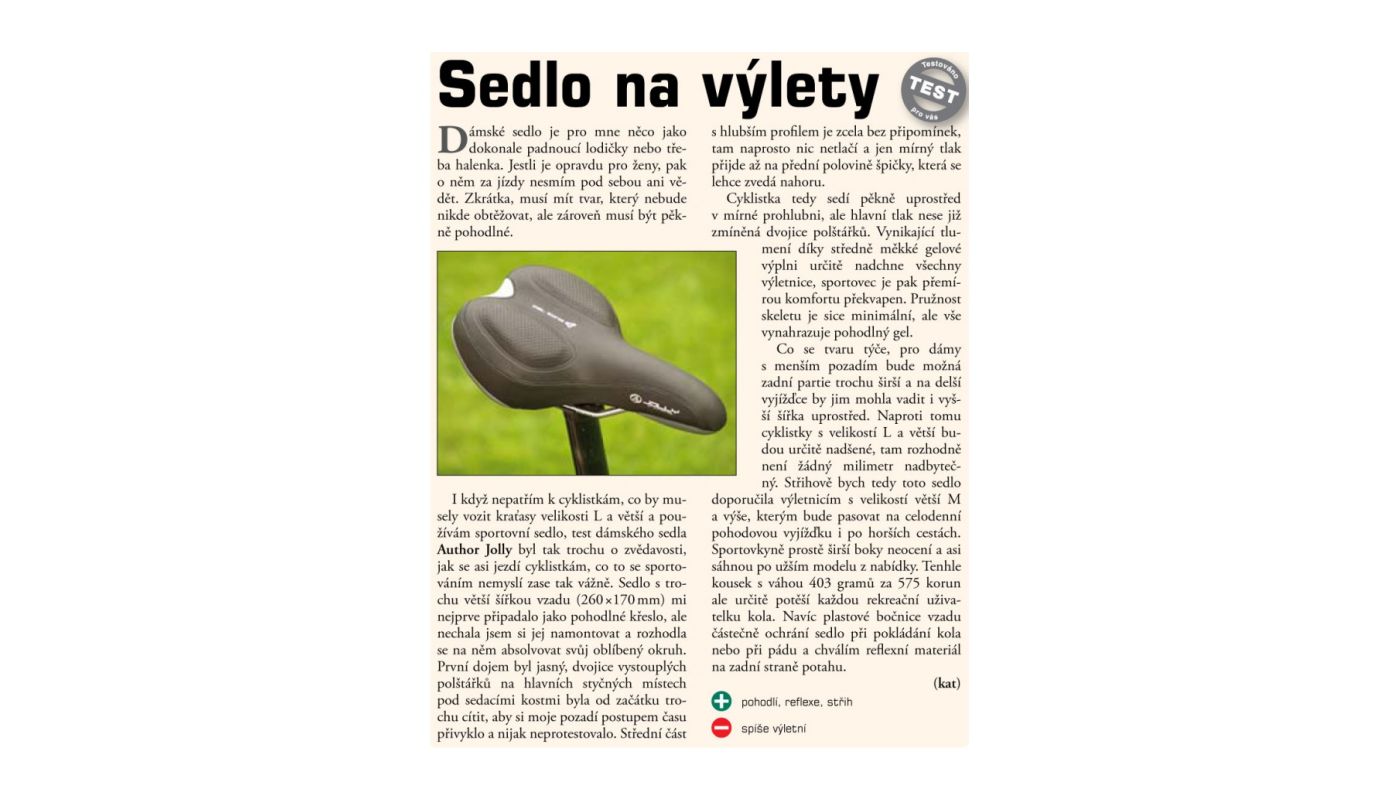 Sedlo Author ASD Jolly černá - 2