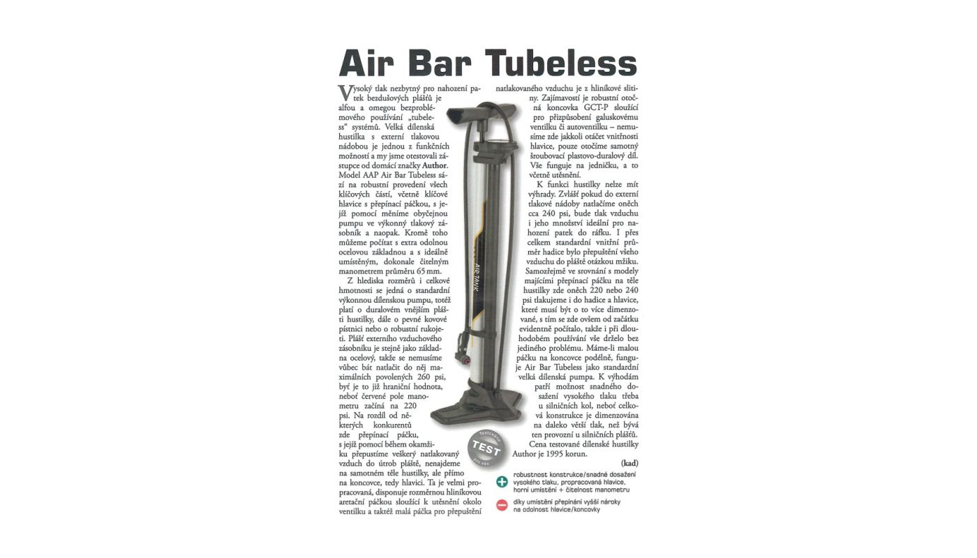 Nožní pumpa Author AAP Air Bar Tubeless černá - 4