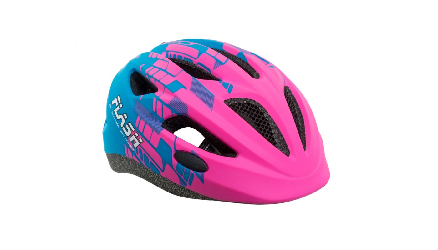 Přilba Flash LED Inmold X8 - 162 růžová-neonová/modrá mat Sleva barva - 1