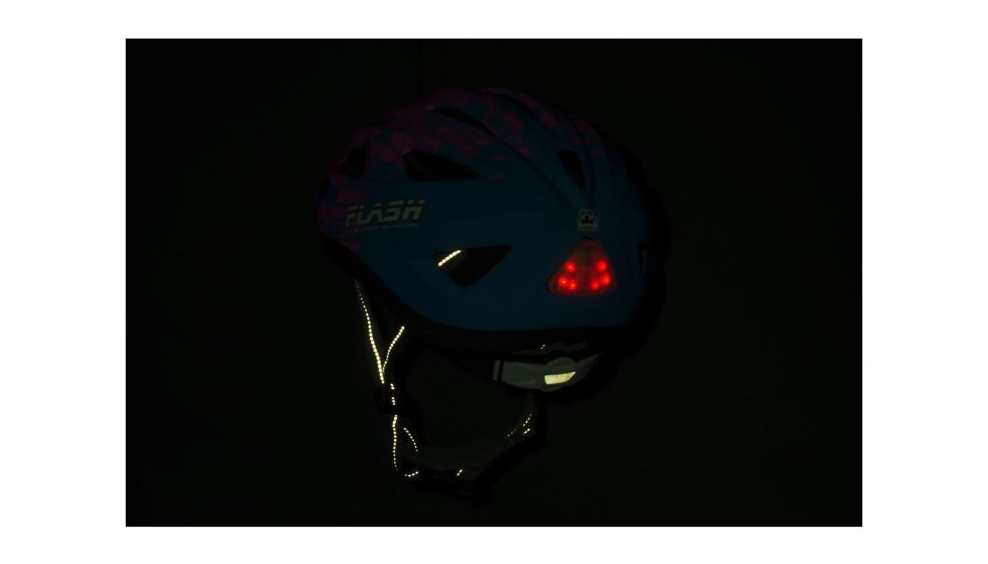 Přilba Flash LED Inmold X8 - 162 růžová-neonová/modrá mat Sleva barva - 3