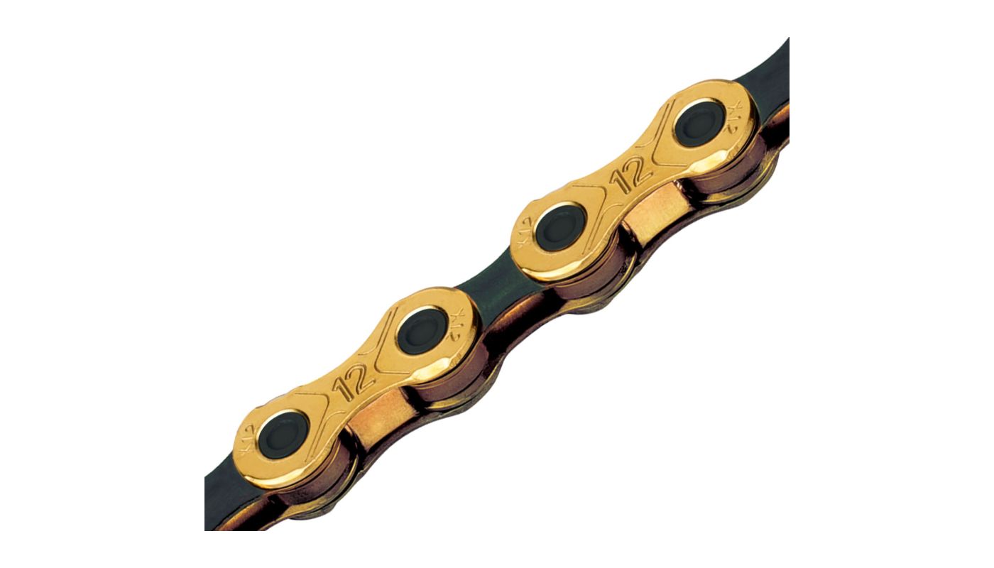 Řetěz KMC X12 zlatý/černý v krabičce 126 čl. - 1