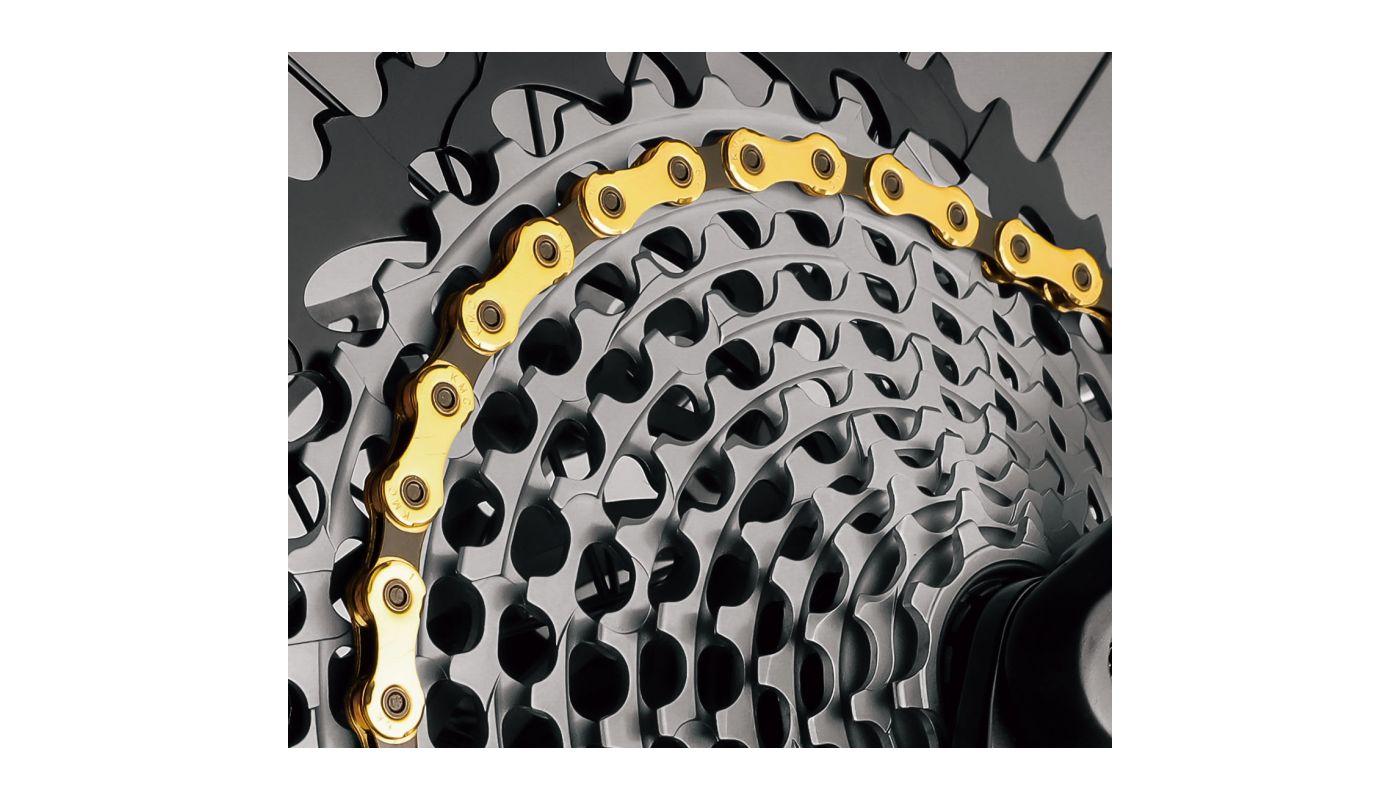 Řetěz KMC X12 zlatý/černý v krabičce 126 čl. - 7