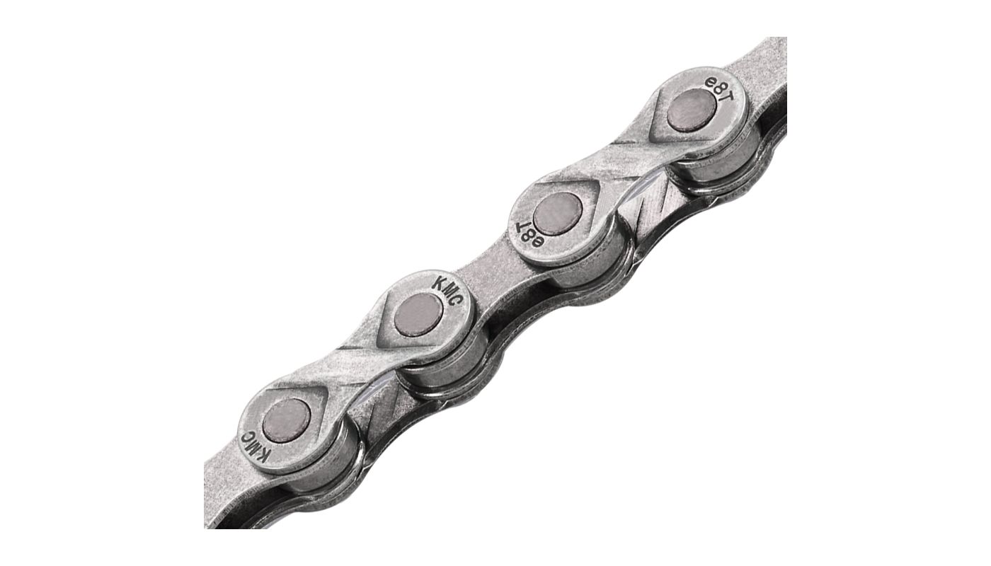 Řetěz KMC e8 Turbo EPT tm. stříbrný v krabičce 122 čl. - 1