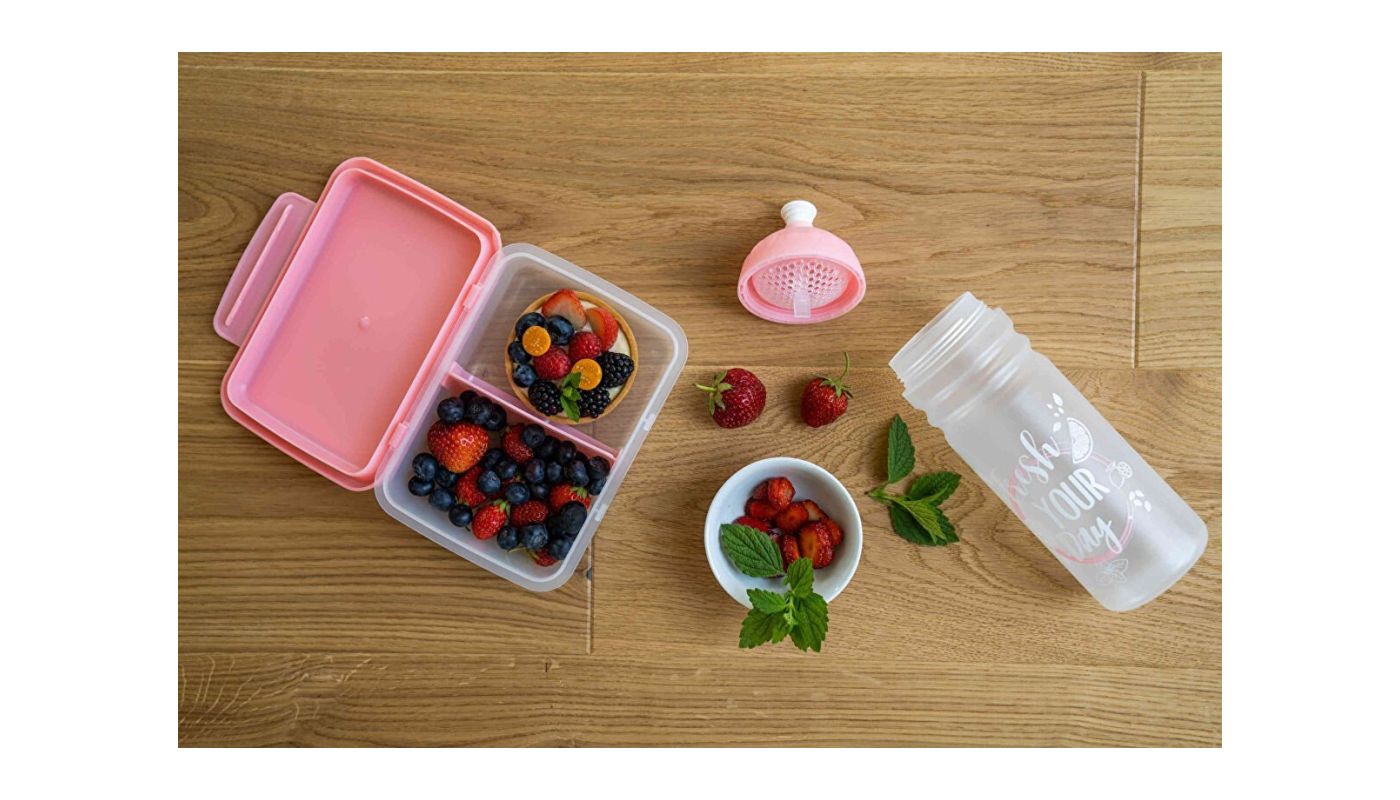 Zdravá lahev dárkový set Fresh růžová - 2