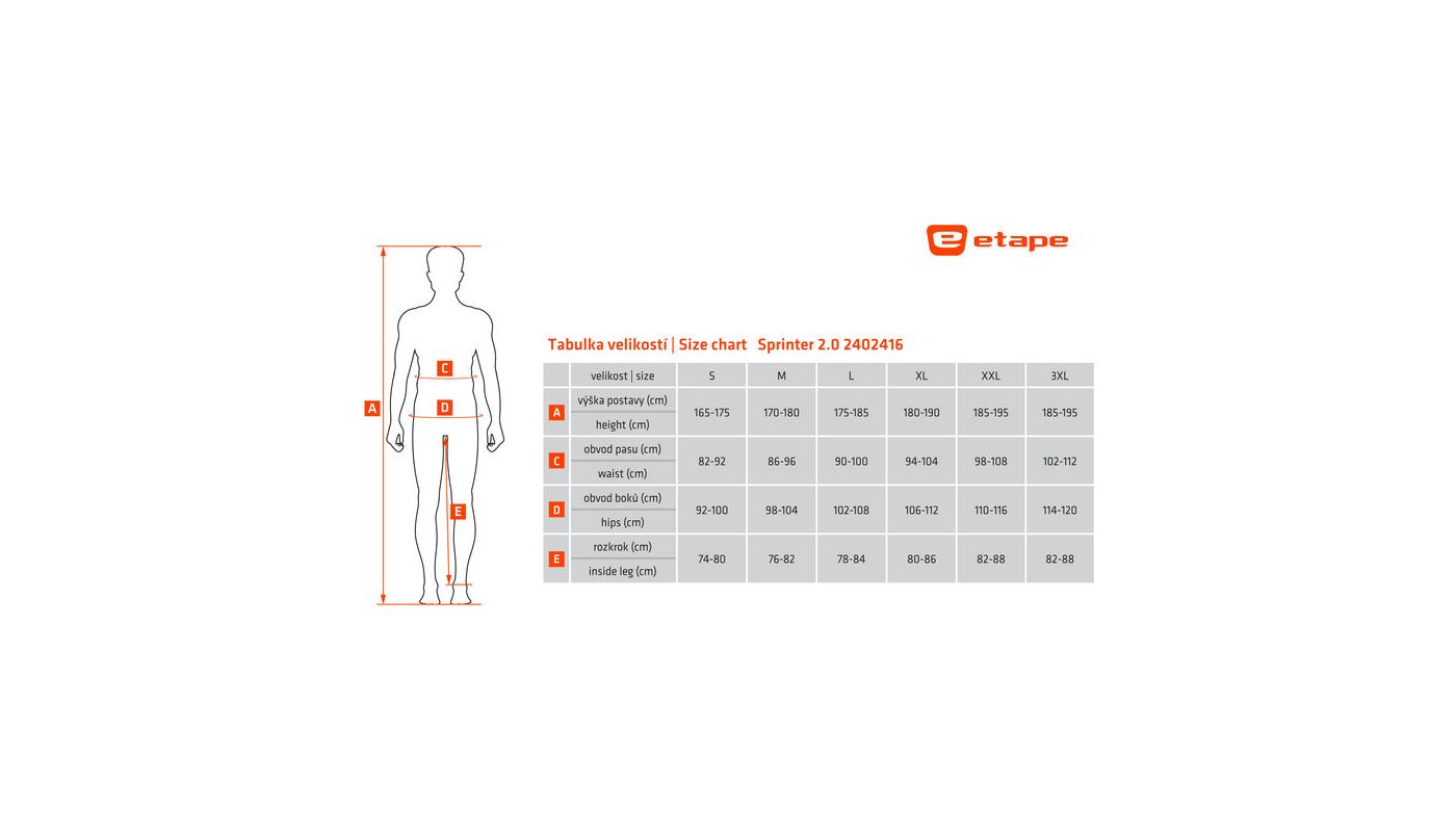 Etape - kalhoty Sprinter 2.0 černá/žlutá fluo - 12