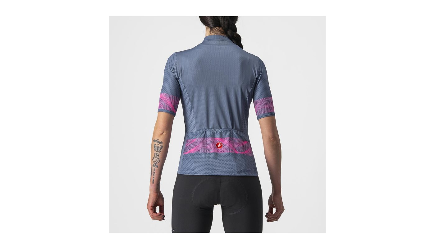 Cyklistický dres dámský Castelli Fenice steel blue/pink fluo - 2