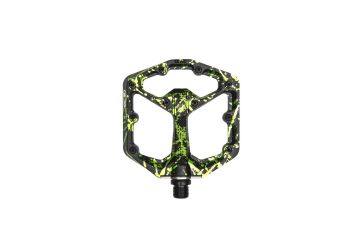 Pedály Crankbrothers Stamp 7 Small Splatter Paint Lime Green - 1