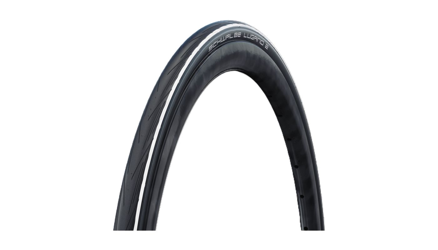 Plášť Schwalbe Lugano II 25-622 KevlarGuard bílé pruhy neskládací - 1