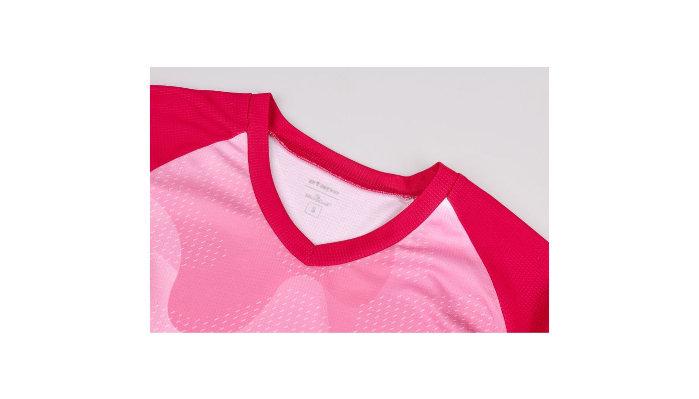 Etape - dámské volné triko/dres ROXY, růžová/bílá - 4