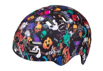 Etape – dětská cyklistická přilba BUDDY, černá/grafika mat - 1