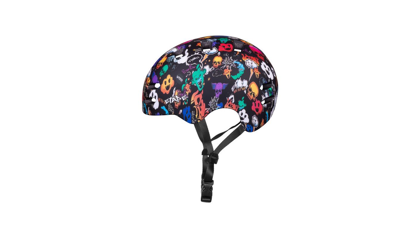 Etape – dětská cyklistická přilba BUDDY, černá/grafika mat - 4