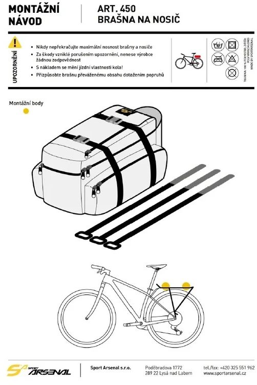 Víceúčelová brašna na přední/zadní nosič Sport Arsenal Art. 450 - 10