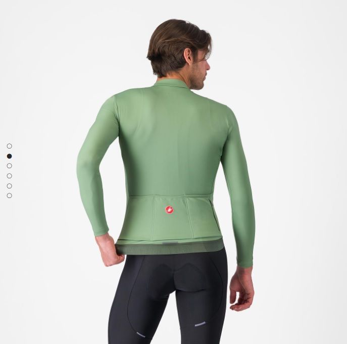 Pánský zateplený dres Castelli - Espresso Thermal Jersey, green pepper (zlevněný kus/vada) - 2