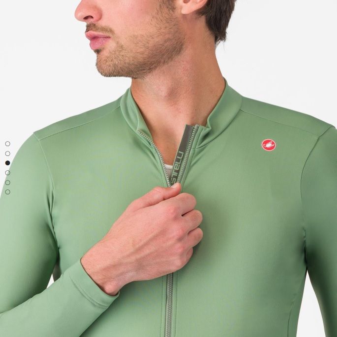 Pánský zateplený dres Castelli - Espresso Thermal Jersey, green pepper (zlevněný kus/vada) - 3
