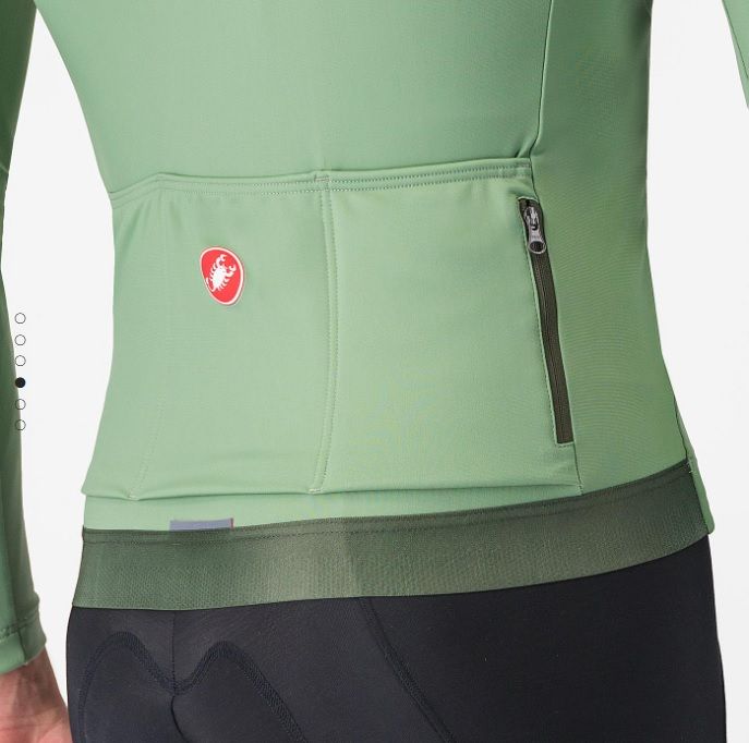 Pánský zateplený dres Castelli - Espresso Thermal Jersey, green pepper (zlevněný kus/vada) - 4