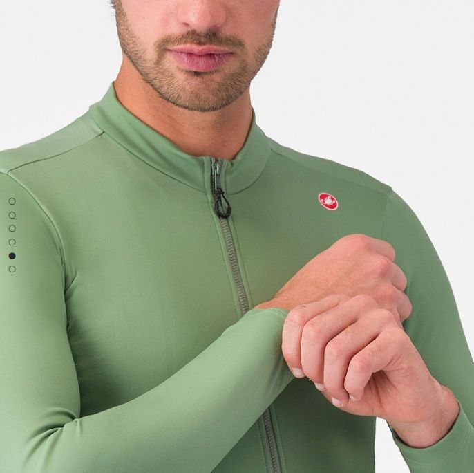 Pánský zateplený dres Castelli - Espresso Thermal Jersey, green pepper (zlevněný kus/vada) - 5