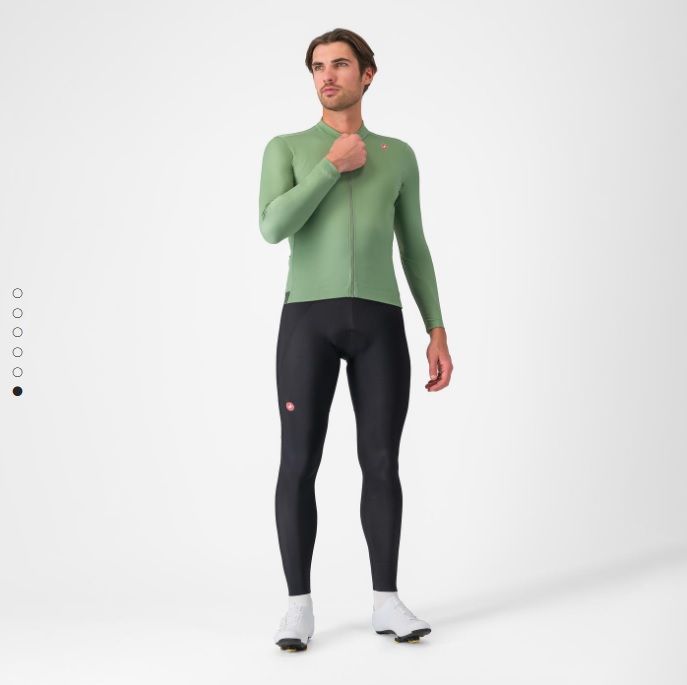 Pánský zateplený dres Castelli - Espresso Thermal Jersey, green pepper (zlevněný kus/vada) - 6