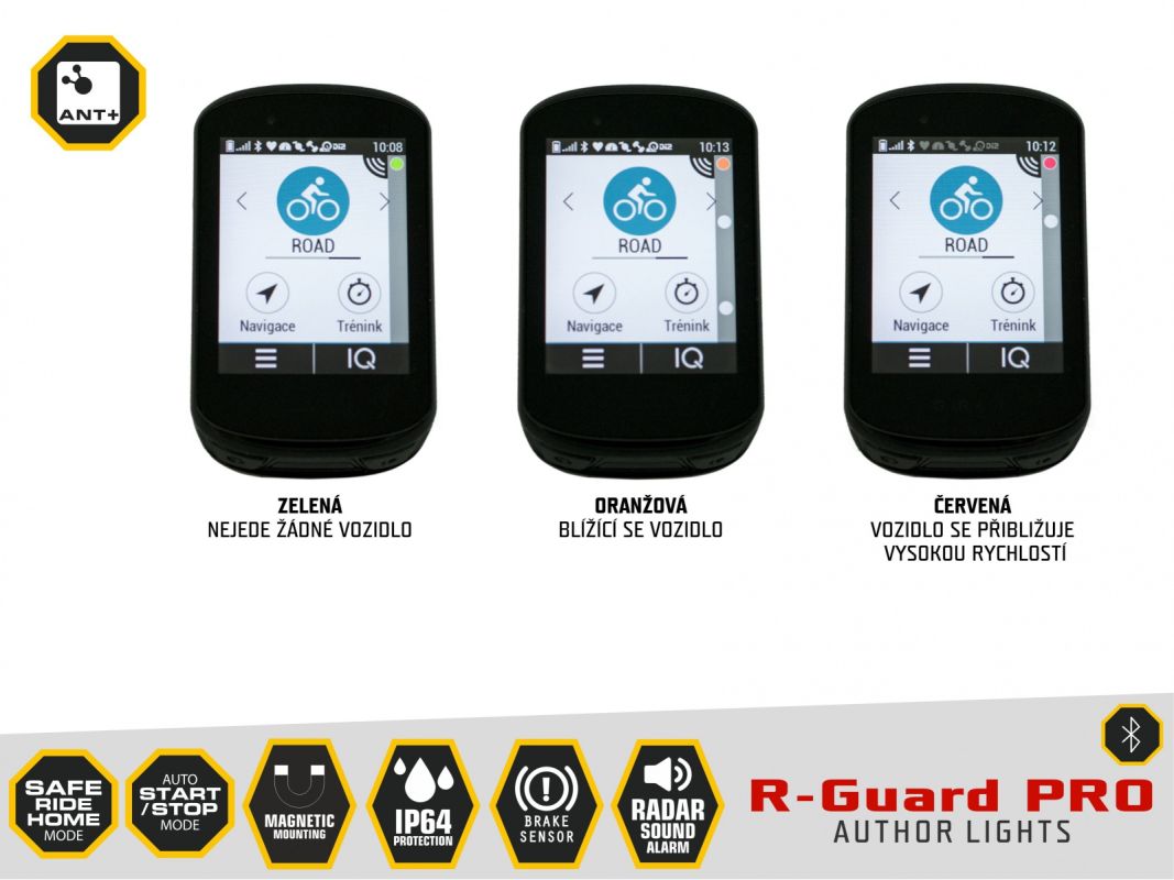 Zadní světlo Author R-Guard PRO Alloy USB 90 lm s RADAREM, ANT+ a Bluetooth - 2