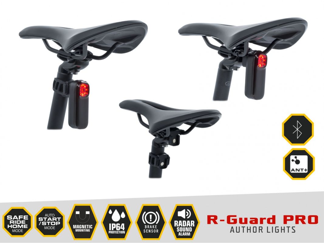 Zadní světlo Author R-Guard PRO Alloy USB 90 lm s RADAREM, ANT+ a Bluetooth - 6