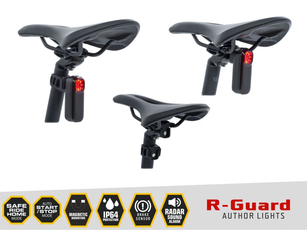 Zadní světlo Author R-Guard Alloy USB 90 lm s radarem - 4