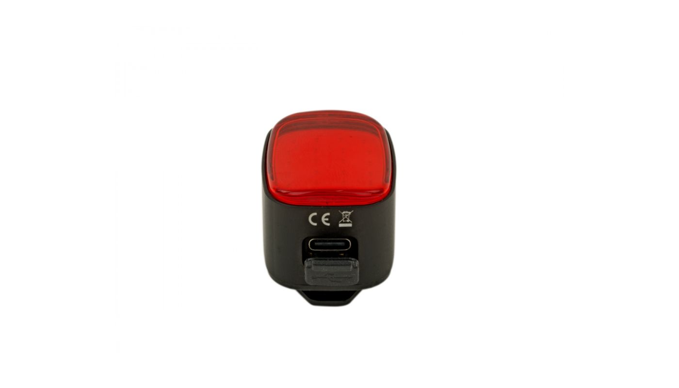 Světlo zad. Cubus USB CobLed 50 lm černá/červené-sklo - 3