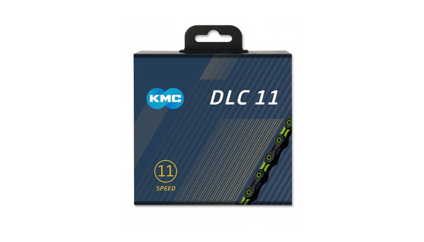 Řetěz KMC DLC 11 Super Light zeleno/černý v krabičce 118 čl. - 2