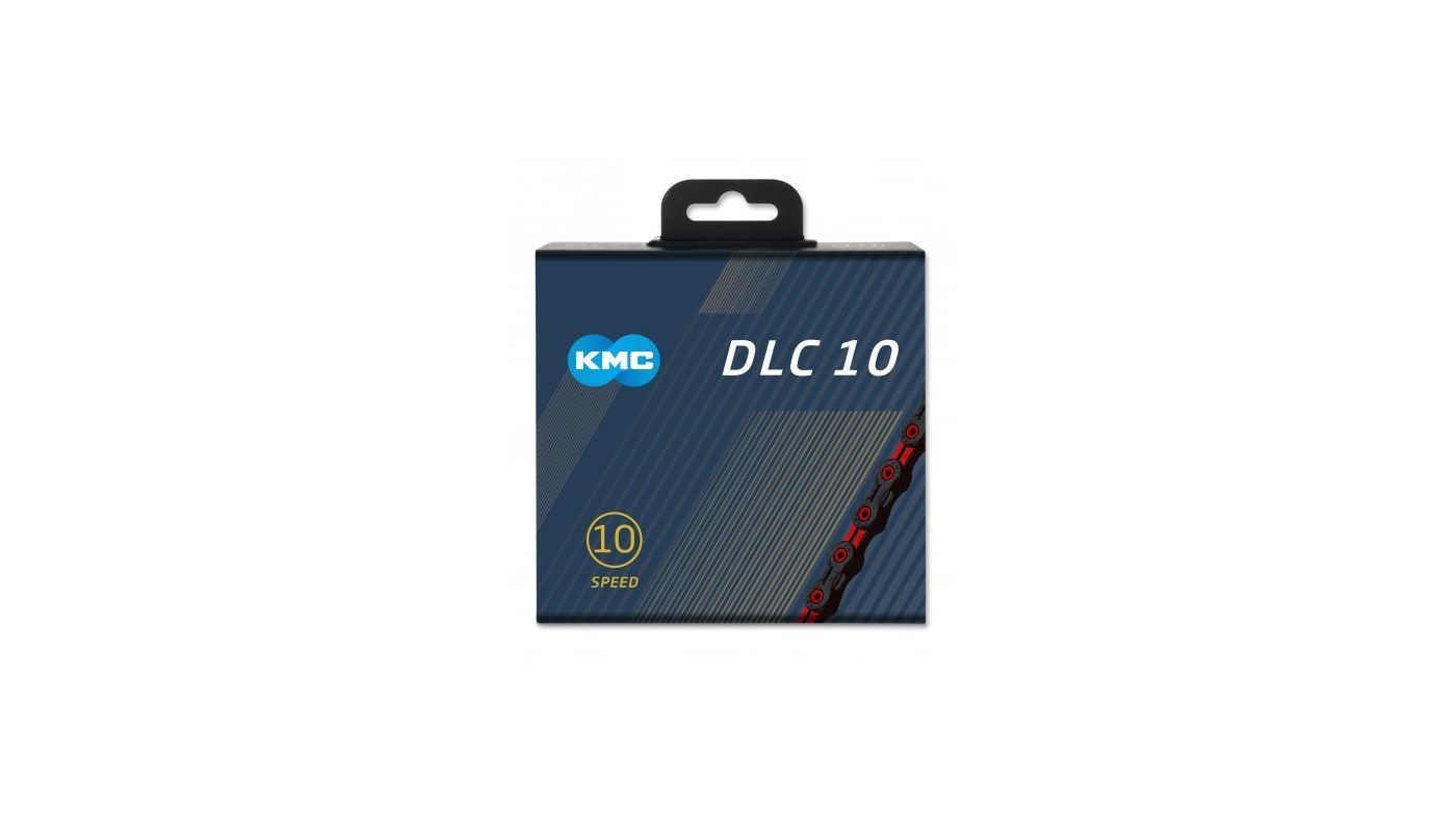 Řetěz KMC DLC 10 Super Light červeno/černý v krabičce 116 čl. - 2