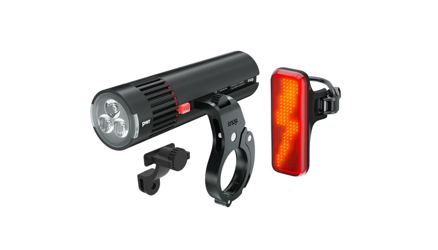 Sada světel KNOG PWR Trail 1100L, Blinder V Bolt & PWR Mount - 1