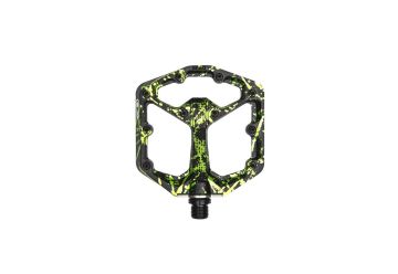 Pedály CRANKBROTHERS Stamp 7 Small Splatter Paint Lime Green - 1