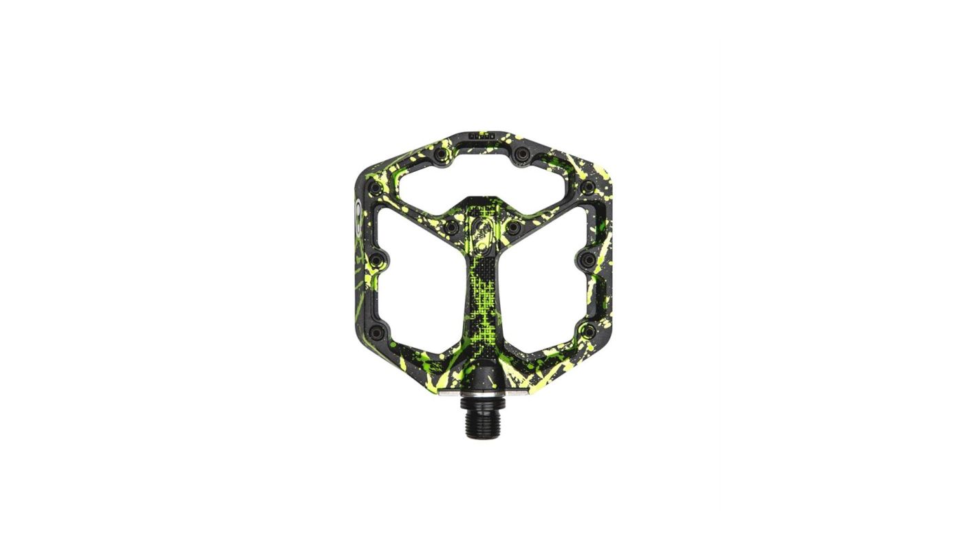 Pedály CRANKBROTHERS Stamp 7 Small Splatter Paint Lime Green - 1