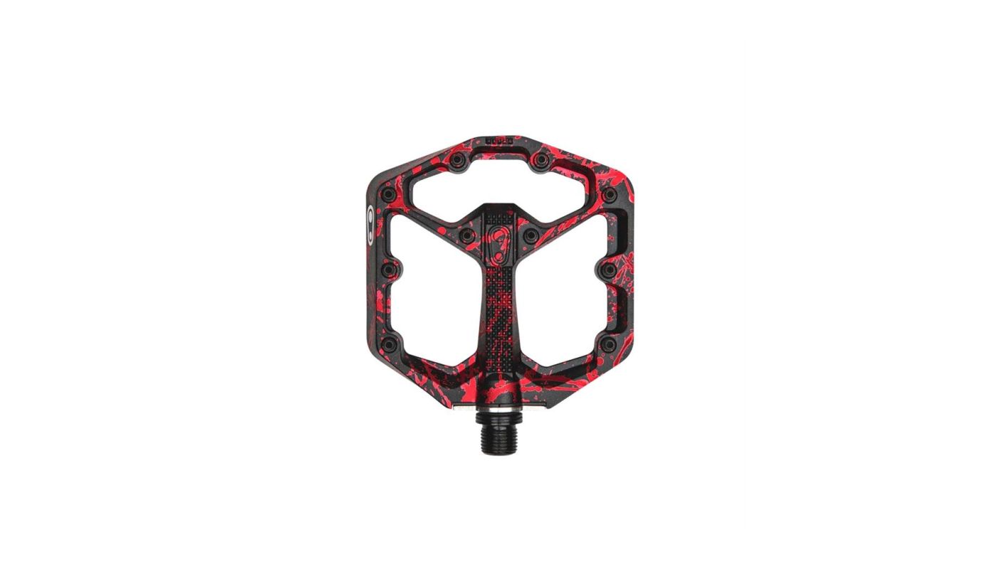 Pedály CRANKBROTHERS Stamp 7 Small Splatter Paint Red - 1