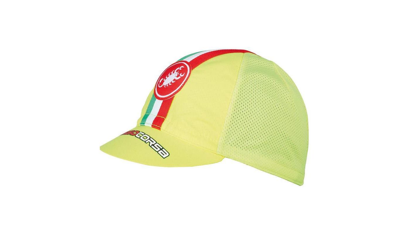 Čepice Castelli Cycling Cap,Yellow fluo - 1