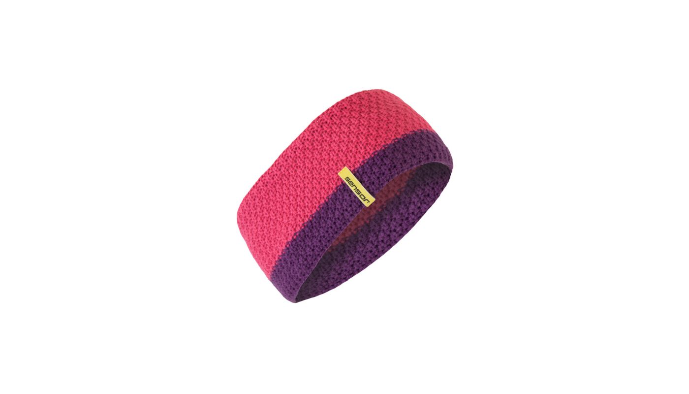 Sensor čelenka pletená růžová - 1