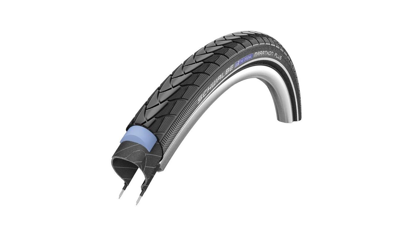 Plášť Schwalbe Marathon Plus 26x1.75 SmartGuard černá+reflexní pruh - 1